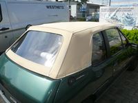 Peugeot 205, Verdeck Bezug in Sonnenland Stoff beige geliefert und montiert.