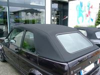 Golf 1 Cabrio, Verdeck Bezug in Sonnenland Stoff schwarz geliefert und montiert.